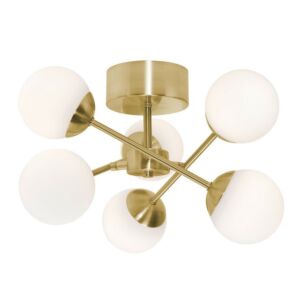 Pearl LED Ceiling Mount in Satin Brass