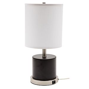  Rupert Table Lamp in Black with Satin Nickel Accents