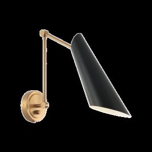 Matteo Butera 1-Light Wall Sconce In Aged Gold Brass With Black
