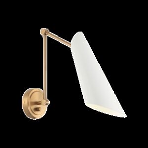Matteo Butera 1-Light Wall Sconce In Aged Gold Brass With White