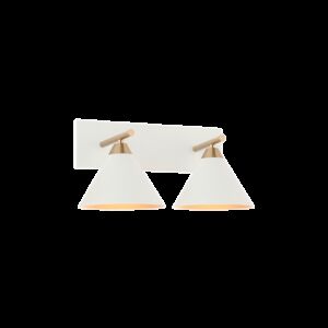 Matteo Bliss 2-Light Wall Sconce In Aged Gold Brass With White