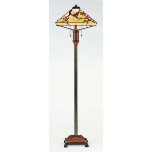 Quoizel Grove Park 2 Light 61 Inch Floor Lamp with Tiffany Glass