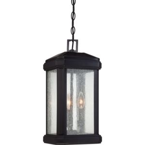 Trumbull 3-Light Outdoor Hanging Lantern in Mystic Black
