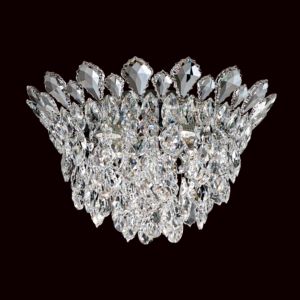 Schonbek Trilliane Strands 4 Light Ceiling Light in Stainless Steel with Clear Heritage Crystals