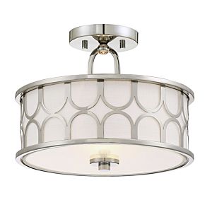 Trade Winds Courtland Semi Flush Mount Ceiling Light in Polished Nickel