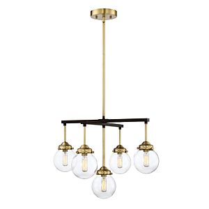 Meridian Chandelier in Oil Rubbed Bronze with Brass Accents