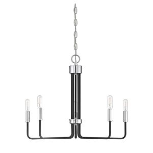 Sarah Chandelier in Matte Black with Chrome