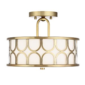 Trade Winds Courtland Semi Flush Mount Ceiling Light in Natural Brass