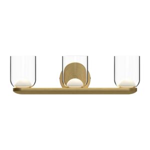 Cedar LED Bathroom Vanity Light in Brushed Gold with Clear Glass