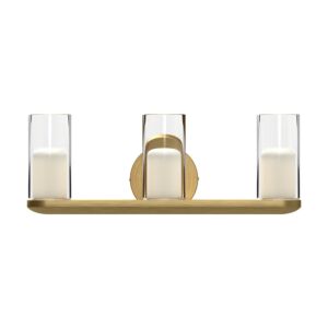 Birch LED Bathroom Vanity Light in Brushed Gold with Clear Glass