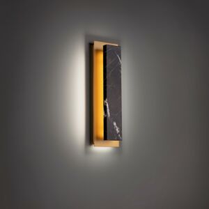 Zurich 2-Light LED Wall Sconce in Black with Aged Brass