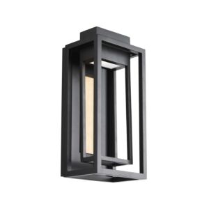 Dorne 1-Light LED Outdoor Wall Sconce in Black with Aged Brass