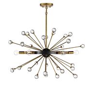 Savoy House Ariel 6 Light Chandelier in Como Black with Gold Accents