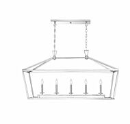 Savoy House Townsend 5 Light Linear Chandelier in Polished Nickel