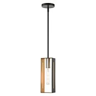 Soma 1-Light Pendant in Textured Black w with Brushed Nickels