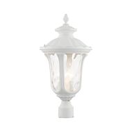 Oxford 3-Light Outdoor Post Top Lantern in Textured White