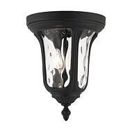 Oxford 2-Light Outdoor Ceiling Mount in Textured Black