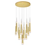 CWI Lighting Andes LED Multi Light Pendant with Satin Gold Finish