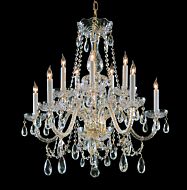 Crystorama Traditional Crystal 10 Light 26 Inch Traditional Chandelier in Polished Brass with Clear Swarovski Strass Crystals
