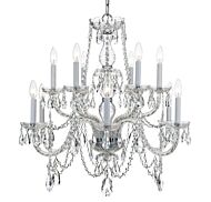 Crystorama Traditional Crystal 12 Light 26 Inch Traditional Chandelier in Polished Chrome with Clear Italian Crystals