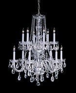 Crystorama Traditional Crystal 12 Light 32 Inch Traditional Chandelier in Polished Brass with Clear Swarovski Strass Crystals