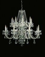 Crystorama Traditional Crystal 16 Light 34 Inch Traditional Chandelier in Polished Chrome with Clear Swarovski Strass Crystals