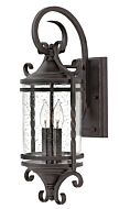 Hinkley Casa 2-Light Outdoor Light In Olde Black With Clear Seedy Glass