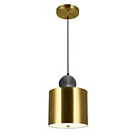CWI Lighting Saleen LED Mini Pendant with Brass+Black Finish