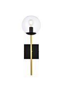 Neri 1-Light Wall Sconce in Black and Brass