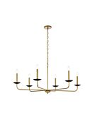 Cohen 6-Light Pendant in Black And Brass