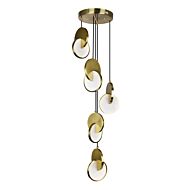 CWI Tranche LED Pendant With Brushed Brass Finish