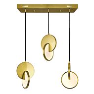 CWI Tranche LED Island/Pool Table Chandelier With Brushed Brass Finish