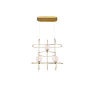 CWI Orbit 3 Light Chandelier With Medallion Gold Finish