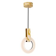 CWI Anello LED Mini Pendant With White Oak Finish