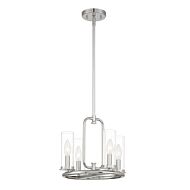 Hudson Heights 4-Light Pendant Convertible in Polished Nickel