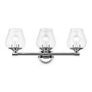 Willow 3-Light Bathroom Vanity Sconce in Polished Chrome