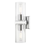 Clarion 2-Light Bathroom Vanity Sconce in Polished Chrome