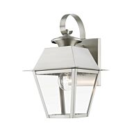 Wentworth 1-Light Outdoor Wall Lantern in Brushed Nickel