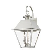 Wentworth 3-Light Outdoor Wall Lantern in Brushed Nickel
