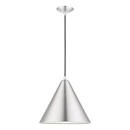 Dulce 1-Light Pendant in Brushed Aluminum w with Polished Chrome