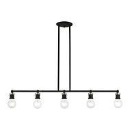 Lansdale 5-Light Linear Chandelier in Black w with Brushed Nickel