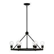 Lansdale 6-Light Chandelier in Black w with Brushed Nickel