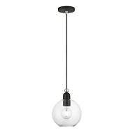 Downtown 1-Light Pendant in Black w with Brushed Nickel