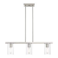 Clarion 3-Light Linear Chandelier in Brushed Nickel