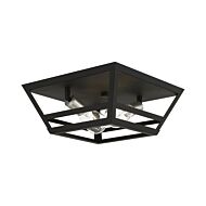 Schofield 2-Light Flush Mount in Black w with Brushed Nickel