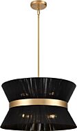 DVI Ellesmere 6-Light Pendant in Brass with Black Shade