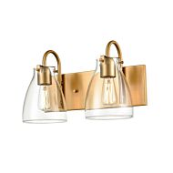 DVI Emma 2-Light Bathroom Vanity Light in Brass