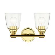 Catania 2-Light Bathroom Vanity Sconce in Polished Brass