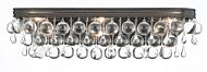 Crystorama Calypso 6 Light Bathroom Vanity Light in Vibrant Bronze with Clear Glass Drops Crystals