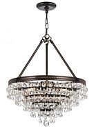 Crystorama Calypso 6 Light 24 Inch Transitional Chandelier in Vibrant Bronze with Clear Glass Drops Crystals